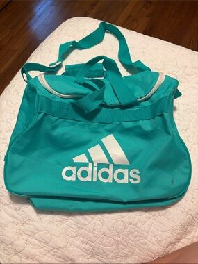 adidas Teal Travel Duffel with White Logo